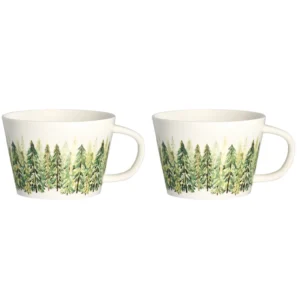 Set 2 Tazze Colazione Abeti