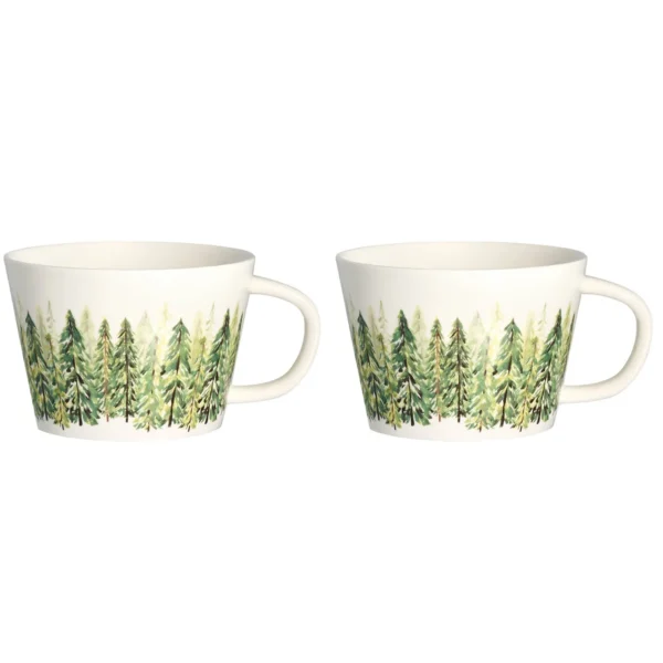 Set 2 Tazze Colazione Abeti